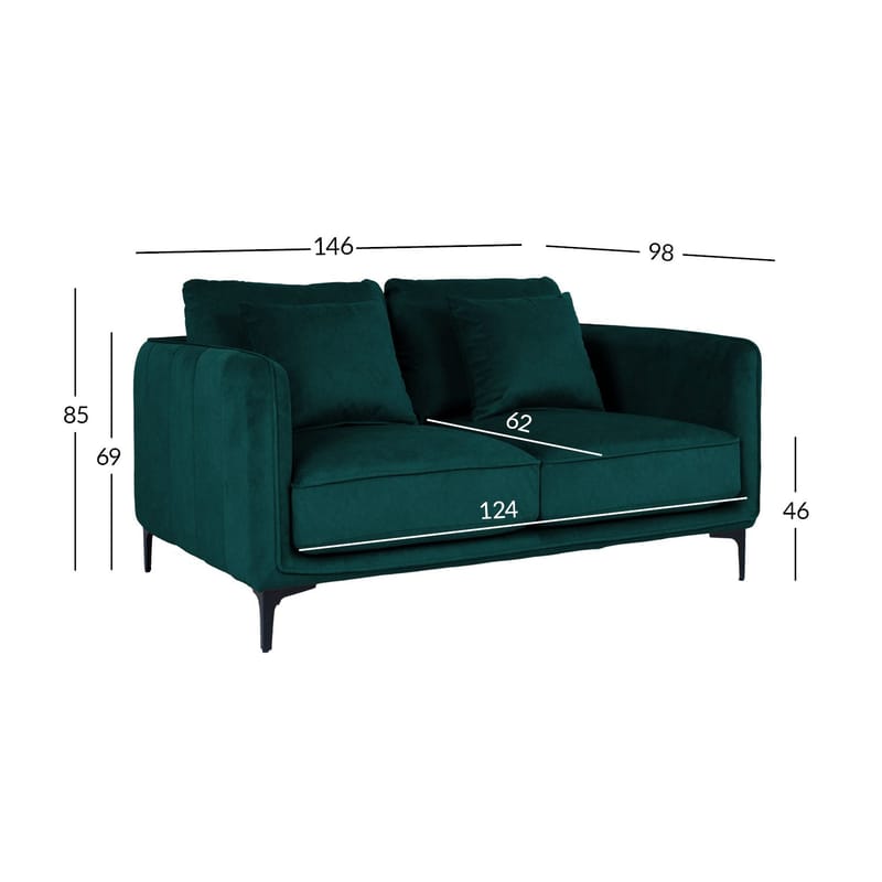 Soffa Bianka 2-sits - grön - Möbler - Soffa - Sammetssoffa