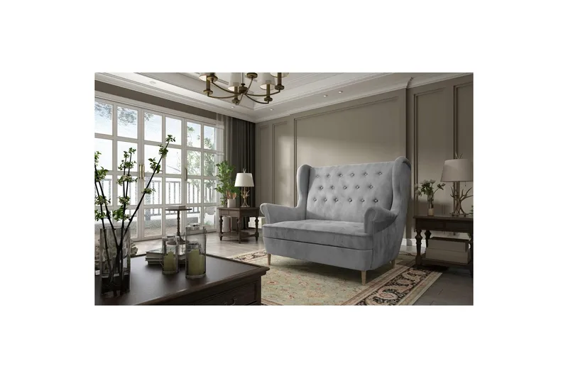 Soffa Eltap Aros 150x103x90 cm - Monolith 84, Ljusgrå - Möbler - Soffa - Sammetssoffa