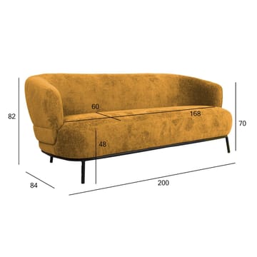 Soffa Gemala 2,5-sits - gul - Möbler - Soffa - Sammetssoffa