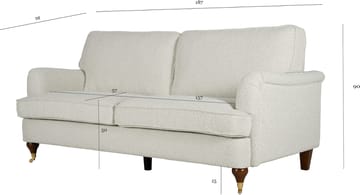 Soffa Howard 2-sits i bouclé 187 cm - Vit - Möbler - Soffa - 2 sits soffa