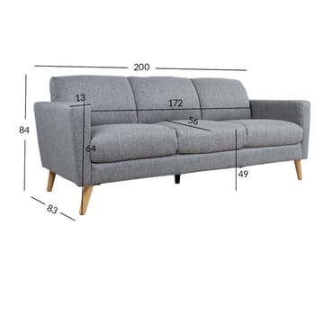 Soffa Kaili 3-sits - grå - Möbler - Soffa - 3 sits soffa