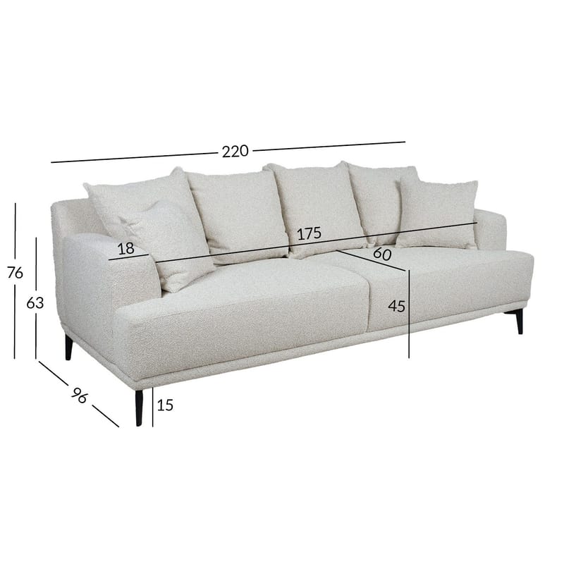 Soffa Magnolia 3-sits - ljusbeige - Möbler - Soffa - 3 sits soffa