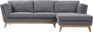 Soffa med divan grått tyg - 260 cm bred - grå - Möbler - Soffa - Divansoffor & schäslongsoffa