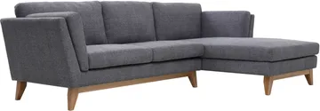 Soffa med divan grått tyg - 260 cm bred - grå - Möbler - Soffa - Divansoffor & schäslongsoffa