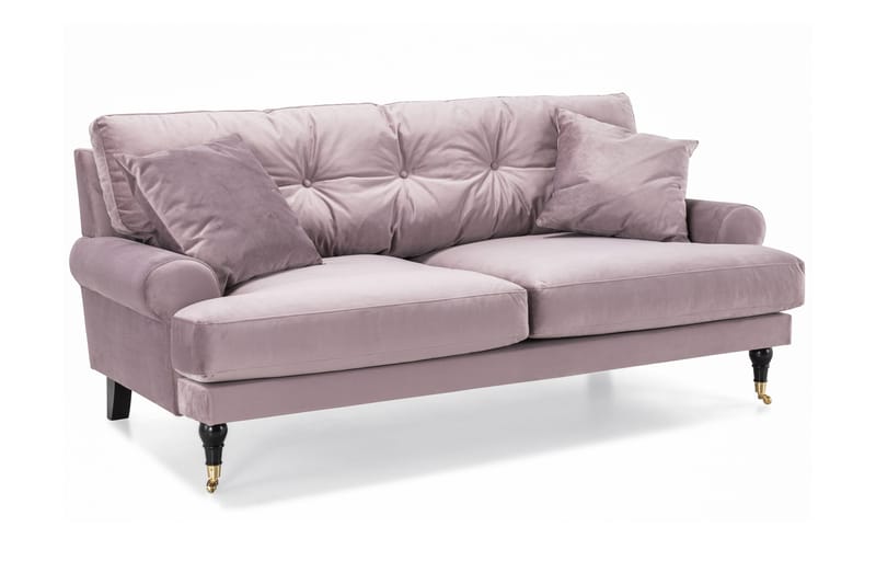 Andrew 5-sits Howard Soffgrupp med Hjul och Knappdetaljer i Tyg - Rosa - Möbler - Soffa - Soffgrupp - Soffgrupp 3 2 1