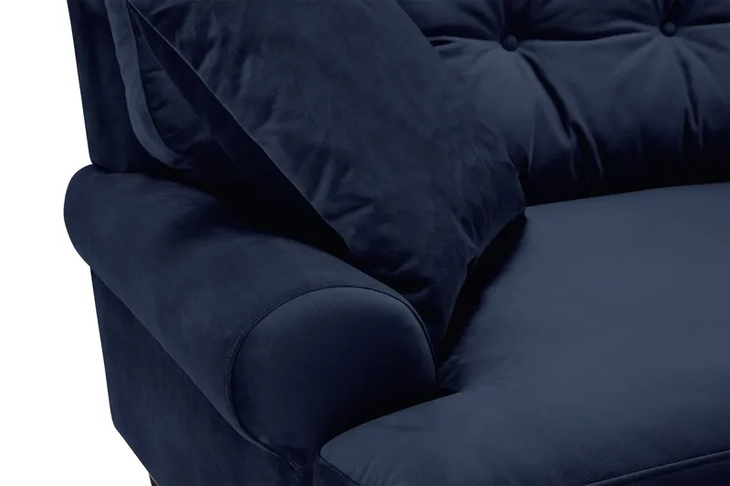 Andrew Howard 2-sits Soffgrupp med Fotpall och Hjul i Sammet - Blå - Möbler - Soffa - Soffgrupp - Soffgrupp 3 2 1