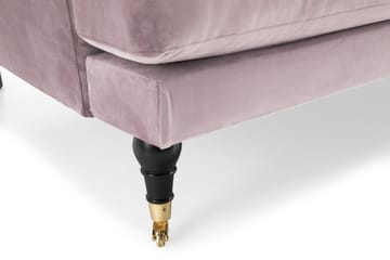 Andrew Howard Soffgrupp 102 cm med Fotpall och Hjul i Sammet - Lila - Möbler - Soffa - Soffgrupp - Soffgrupp 3 2 1