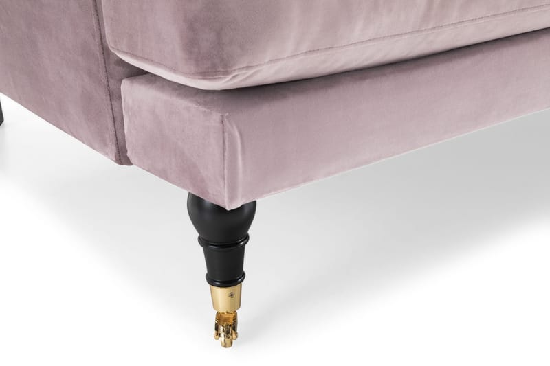 Andrew Howard Soffgrupp 102 cm med Fotpall och Hjul i Sammet - Lila - Möbler - Soffa - Soffgrupp - Soffgrupp 3 2 1