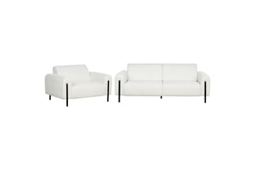 Soffgrupp Askim Vit/Svart, Bouclé - Vit/Svart, Bouclé - Möbler - Soffa - Soffgrupp