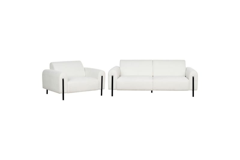 Soffgrupp Askim Vit/Svart, Bouclé - Vit/Svart, Bouclé - Möbler - Soffa - Soffgrupp