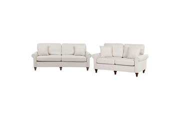 Soffgrupp Ginnerup Beige/mörkt trä - Beige/mörkt trä - Möbler - Soffa - Soffgrupp