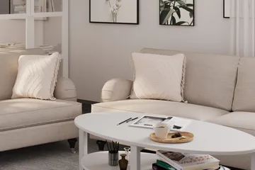 Howard Classic Soffgrupp 3-sits + 2-sits Soffa + Fåtölj + Fotpall i Tyg - Beige - Möbler - Soffa - Soffgrupp - Soffgrupp 3 2 1
