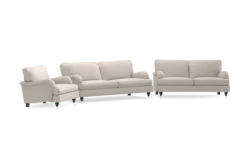 Howard Classic Soffgrupp 3-sits + 2-sits Soffa + Fåtölj i Tyg - Beige - Möbler - Soffa - Soffgrupp - Soffgrupp 3 2 1