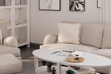 Howard Classic Soffgrupp 3-sits Soffa + Fåtölj + Fotpall i Tyg - Beige - Möbler - Soffa - Soffgrupp - Soffgrupp 3 2 1