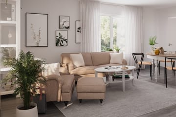 Howard Classic Soffgrupp 3-sits Soffa + Fåtölj + Fotpall i Tyg - Mörkbeige - Möbler - Soffa - Soffgrupp - Soffgrupp 3 2 1