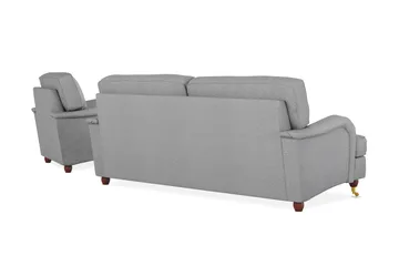 Howard Lyx Soffgrupp 3-sits Soffa + Divanfåtölj i Tyg - Ljusgrå - Möbler - Soffa - Soffgrupp - Soffgrupp 3 2 1