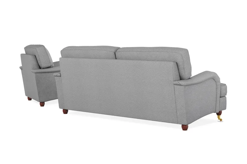 Howard Lyx Soffgrupp 3-sits Soffa + Divanfåtölj i Tyg - Ljusgrå - Möbler - Soffa - Soffgrupp - Soffgrupp 3 2 1