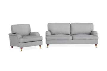 Howard Lyx Soffgrupp 3-sits Soffa + Fåtölj i Tyg - Ljusgrå - Möbler - Soffa - Soffgrupp - Soffgrupp 3 2 1