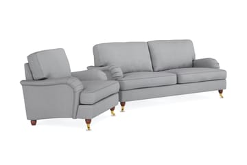 Howard Lyx Soffgrupp 3-sits Soffa + Fåtölj i Tyg - Ljusgrå - Möbler - Soffa - Soffgrupp - Soffgrupp 3 2 1