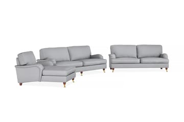 Howard Lyx Soffgrupp 4-sits + 3-sits Soffa + Divanfåtölj i Tyg - Ljusgrå - Möbler - Soffa - Soffgrupp - Soffgrupp 3 2 1