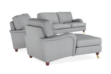 Howard Lyx Soffgrupp 4-sits + 3-sits Soffa + Divanfåtölj i Tyg - Ljusgrå - Möbler - Soffa - Soffgrupp - Soffgrupp 3 2 1