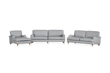Howard Lyx Soffgrupp 4-sits + 3-sits Soffa + Divanfåtölj i Tyg - Ljusgrå - Möbler - Soffa - Soffgrupp - Soffgrupp 3 2 1