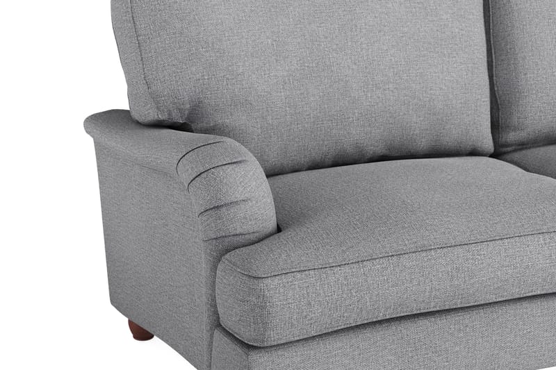 Howard Lyx Soffgrupp 4-sits Svängd Soffa + Divanfåtölj + Fåtölj + Fotpall i Tyg - Ljusgrå - Möbler - Soffa - Soffgrupp - Soffgrupp 3 2 1