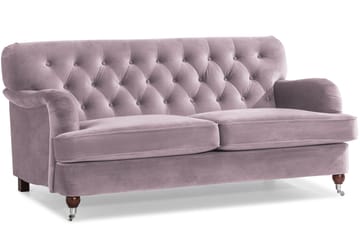 Howard Riviera Soffgrupp 3-sits + 2-sits Soffa + Fåtölj + Fotpall i Sammet - Lila - Möbler - Soffa - Soffgrupp - Soffgrupp 3 2 1