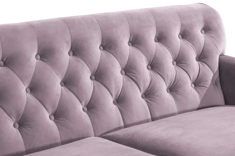 Howard Riviera Soffgrupp 3-sits + 2-sits Soffa + Fåtölj + Fotpall i Sammet - Lila - Möbler - Soffa - Soffgrupp - Soffgrupp 3 2 1