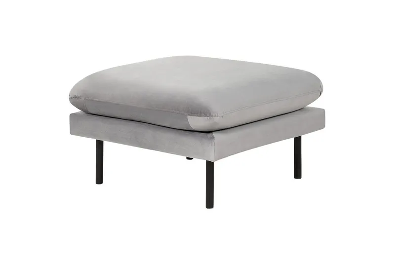 Soffgrupp med fotpall Vinterbro Grå/svart, Sammet - Grå/svart, Sammet - Möbler - Soffa - Soffgrupp