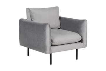 Soffgrupp med fotpall Vinterbro Grå/svart, Sammet - Grå/svart, Sammet - Möbler - Soffa - Soffgrupp