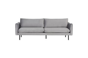 Soffgrupp med fotpall Vinterbro Grå/svart, Sammet - Grå/svart, Sammet - Möbler - Soffa - Soffgrupp
