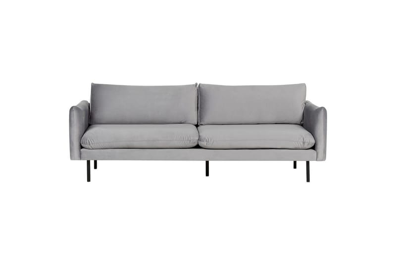 Soffgrupp med fotpall Vinterbro Grå/svart, Sammet - Grå/svart, Sammet - Möbler - Soffa - Soffgrupp
