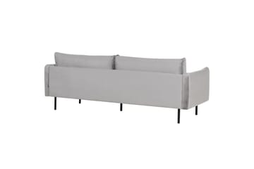Soffgrupp med fotpall Vinterbro Grå/svart, Sammet - Grå/svart, Sammet - Möbler - Soffa - Soffgrupp