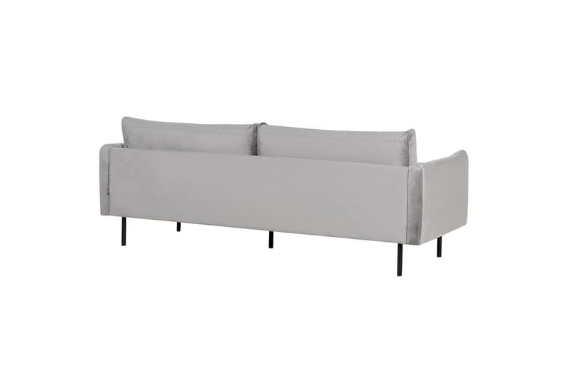Soffgrupp med fotpall Vinterbro Grå/svart, Sammet - Grå/svart, Sammet - Möbler - Soffa - Soffgrupp