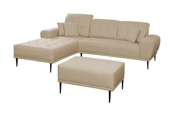 Rapale Soffgrupp Vänster med Fotpall - Beige - Möbler - Soffa - Divansoffor & schäslongsoffa