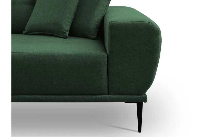 Rapale Soffgrupp Vänster med Fotpall - Sammet/Grön - Möbler - Soffa - Divansoffor & schäslongsoffa