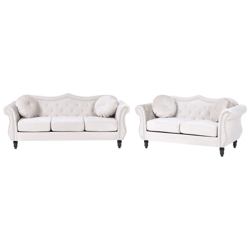 Soffgrupp Skien - Ljusbeige - Möbler - Soffa - Soffgrupp - Chesterfield soffgrupp