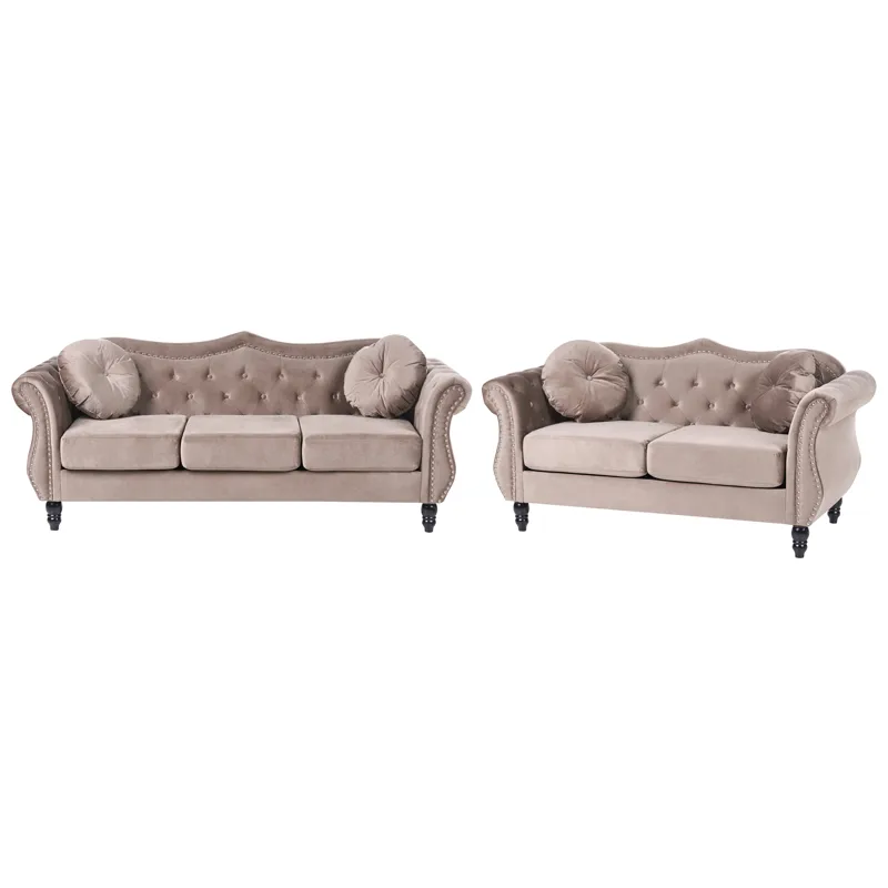 Soffgrupp Skien - Taupe - Möbler - Soffa - Soffgrupp - Chesterfield soffgrupp