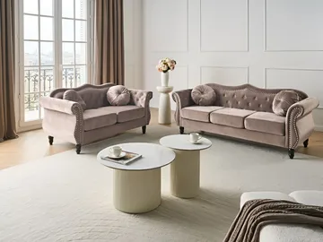 Soffgrupp Skien - Taupe - Möbler - Soffa - Soffgrupp - Chesterfield soffgrupp