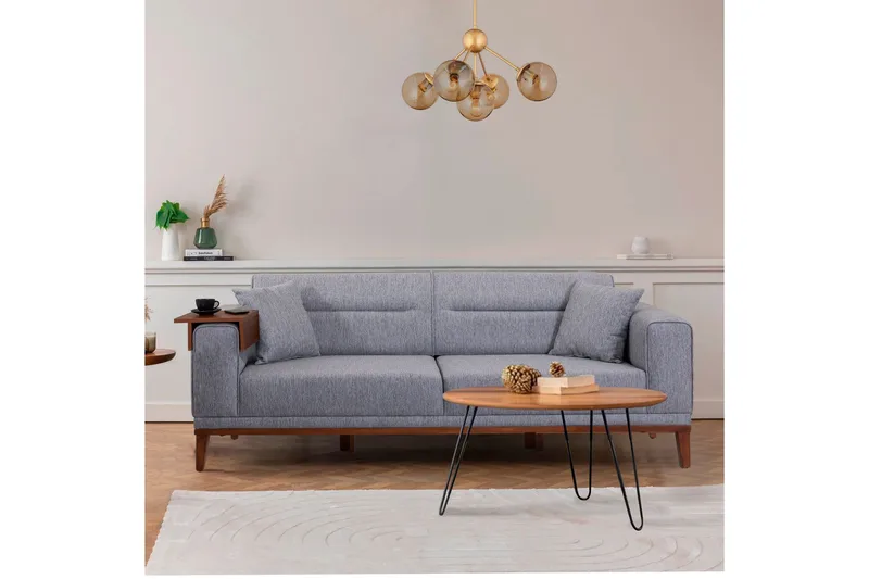 Wyong Soffgrupp 3-sits Soffa + Fåtölj - Grå - Möbler - Soffa - Soffgrupp