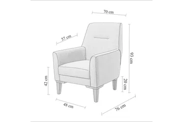 Wyong Soffgrupp 3-sits Soffa + Fåtölj - Grå - Möbler - Soffa - Soffgrupp