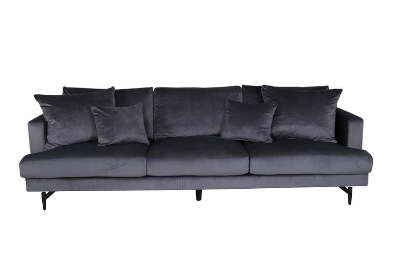 Sofia 3-sits Soffa 260 cm i Sammet, Grå