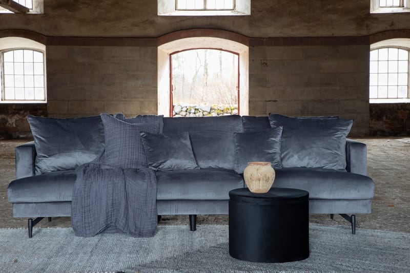 Sofia 3-sits Soffa - Mörkgrå - Möbler - Soffa - Sammetssoffa