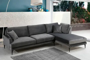 Stacker Hörnsoffa med Divan Höger - Svart - Möbler - Soffa - Divansoffor & schäslongsoffa