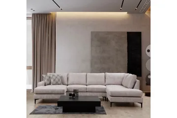 Svanabyn Soffa m. Divan och Schäslong 4-sits - Beige - Möbler - Soffa - U-soffa