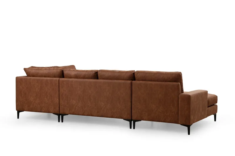 Svanabyn Soffa m. Divan och Schäslong 4-sits - Brun - Möbler - Soffa - U-soffa