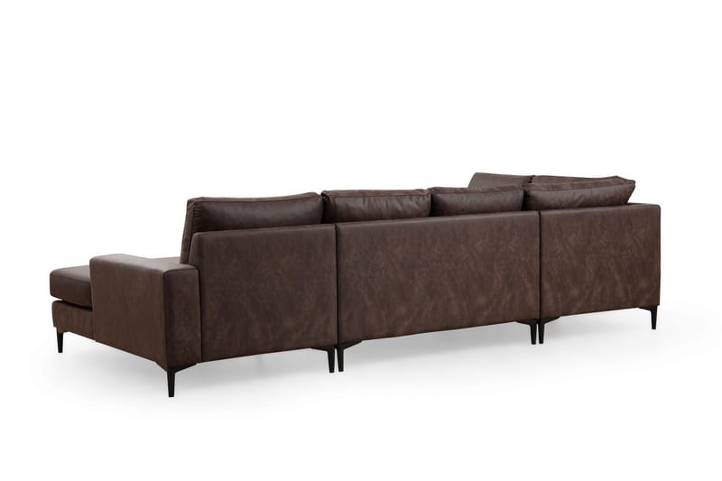 Svanabyn Soffa m. Divan och Schäslong 4-sits - Mörkbrun - Möbler - Soffa - U-soffa