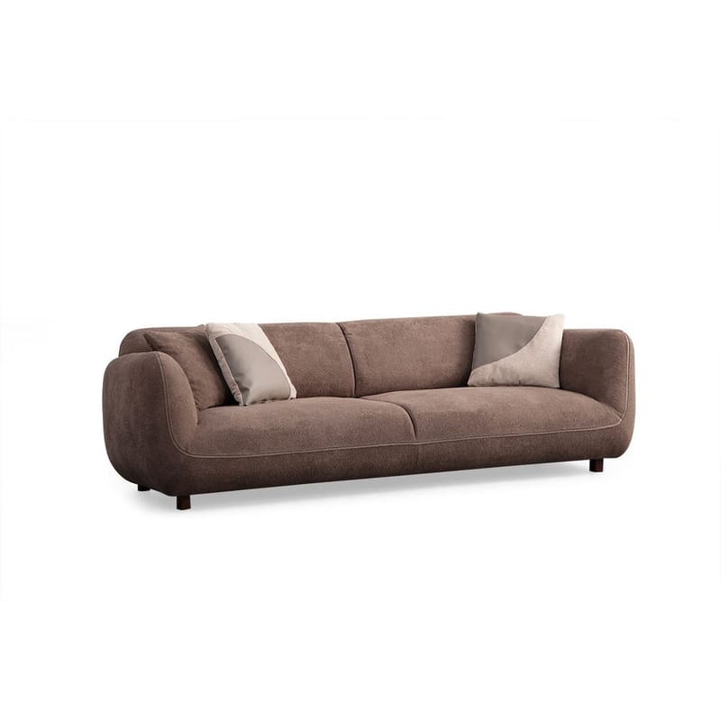 Talrosen 4-sits Svängd Soffa 260 cm i Tyg, Brun