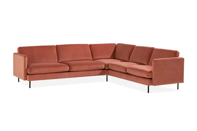 Teodin Hörnsoffa Large Sammet - Rosa - Möbler - Soffa - Hörnsoffa